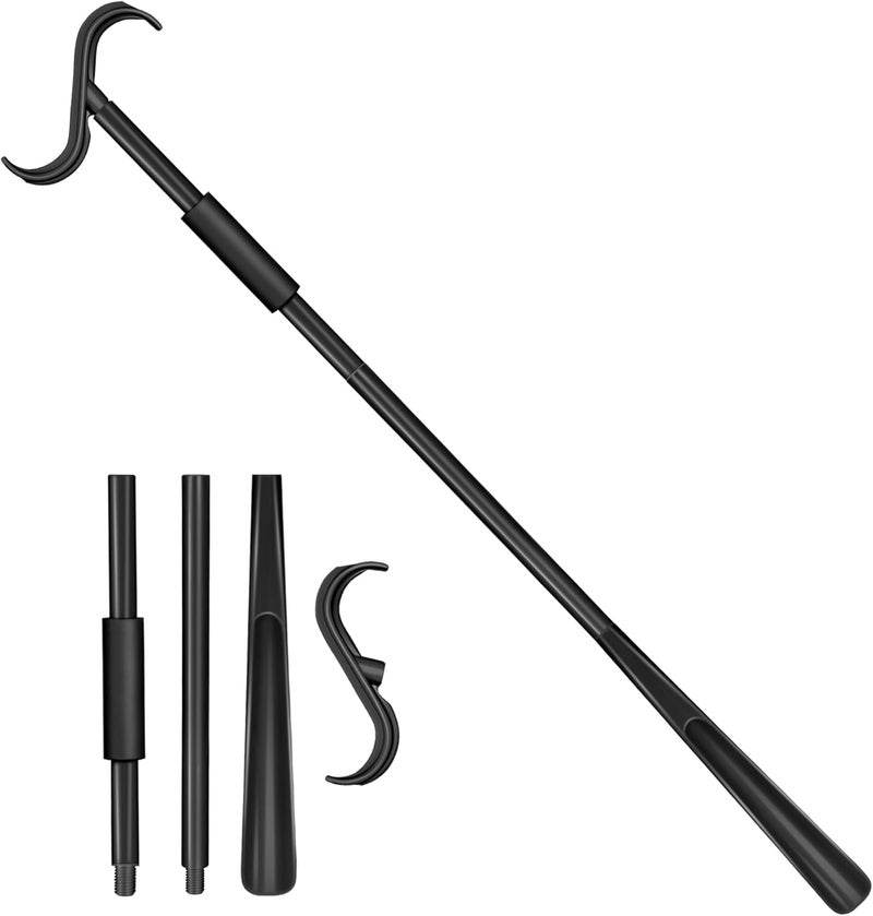 Ansevo 35 Inch Long Handle Shoe Horn for Seniors, Dressing Stick for Elderly, Sock Aids for Putting on Socks, Shirts, Shoes - Image 1